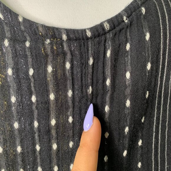 Ace & Jig Women's Black Metallic Long Sleeve Oversized Tunic Shirt Size Small - Picture 3 of 12